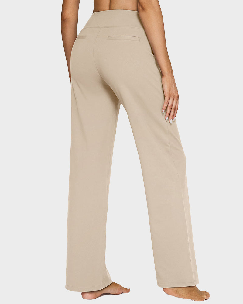 Loose High-Waist Business Casual Pants Yoga Pants Women Wide Leg Pants with Pockets Comfortable Athletic Sweatpants Outdoorfun