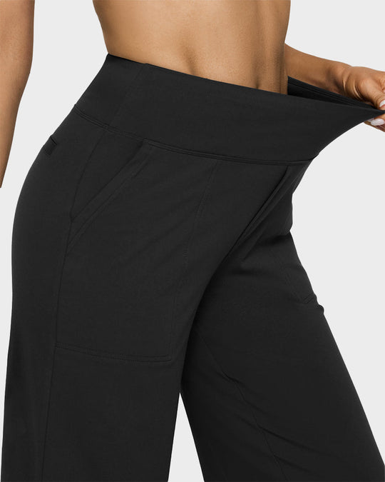 Loose High-Waist Business Casual Pants Yoga Pants Women Wide Leg Pants with Pockets Comfortable Athletic Sweatpants Outdoorfun