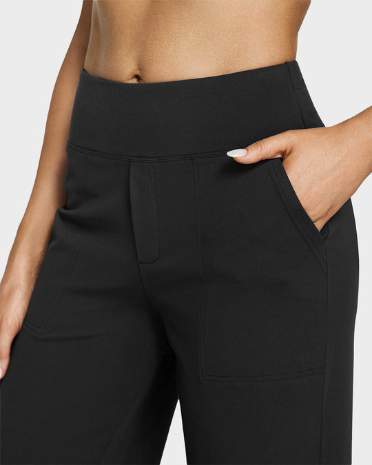Loose High-Waist Business Casual Pants Yoga Pants Women Wide Leg Pants with Pockets Comfortable Athletic Sweatpants Outdoorfun