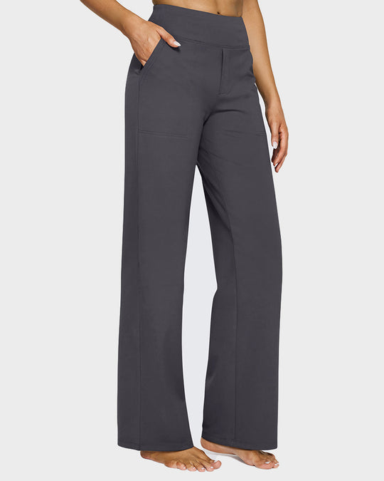 Loose High-Waist Business Casual Pants Yoga Pants Women Wide Leg Pants with Pockets Comfortable Athletic Sweatpants Outdoorfun