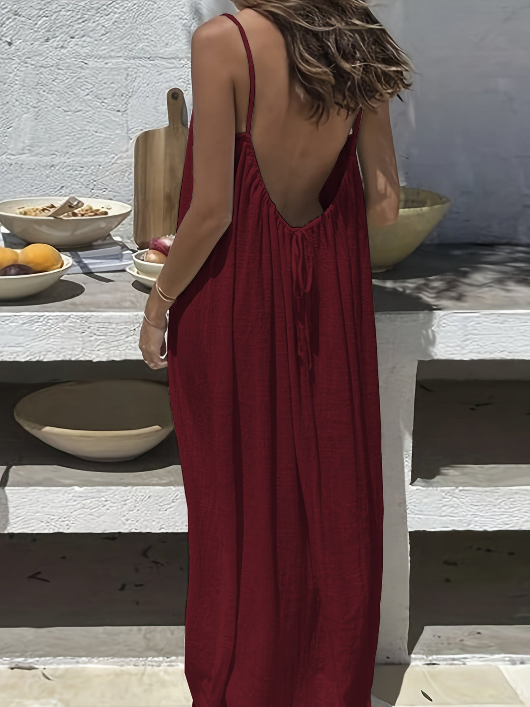 💃LAATSTE DAG UITVERKOOP 50% KORTING!!✨Damesjurk in effen kleur, elegante mouwloze lange jurk voor de zomer, damesnachtkleding voor binnenshuis.💕