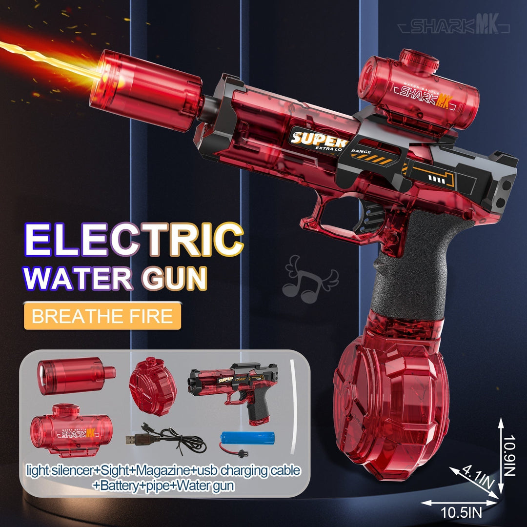 Ultimate Battle Water Gun Powerful Electric Water Gun, Water Blaster Automatic Squirt Gun with Glowing Muzzle 320cc High Capacity, Up to 32 FT Range, Outdoor Summer Party Toy OutdoorFun for Adults &Kids Toys