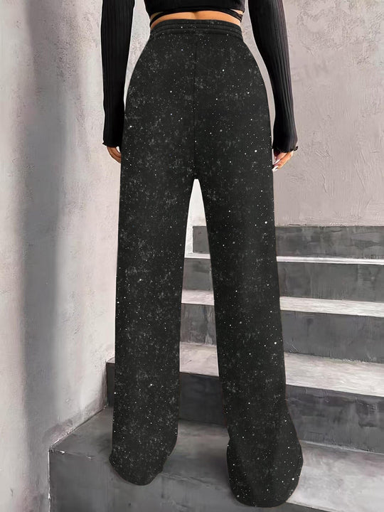 🎄Christmas Sale 50% OFF🔥Women's Sequin Sparkle Wide Leg Pants with Elastic Waistband