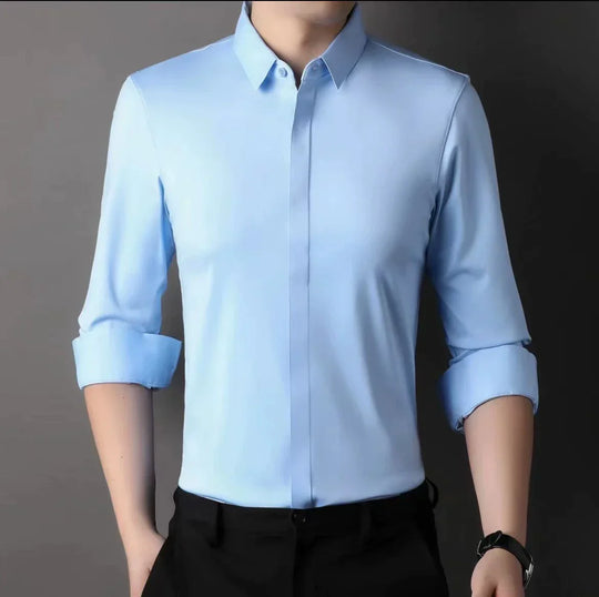 Camisa con botones sin arrugas para hombres