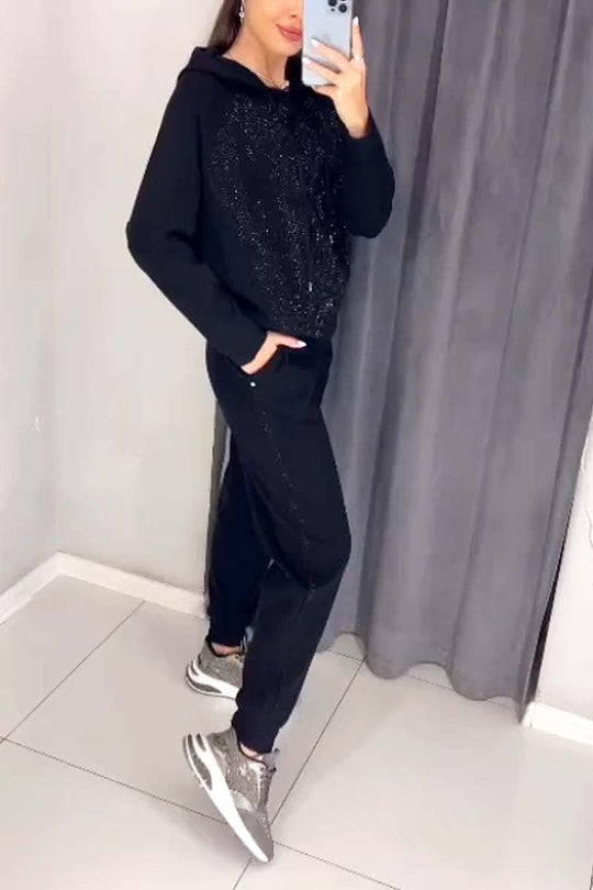 👚 60% KORTING! 🏃‍♀️ SWEATSHIRTSET MET CAPUCHON VOOR DAMES - Geborsteld fleece met geribbelde manchetten, oversized pasvorm voor ultiem comfort, perfect voor lounge en athleisure 🌸🛋️