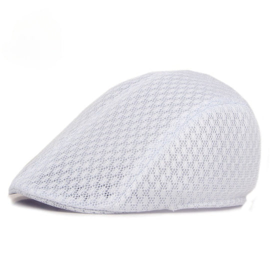 UPF50+ Mesh Flat Cap Men Breathable Duckbill Beret 56-58cm