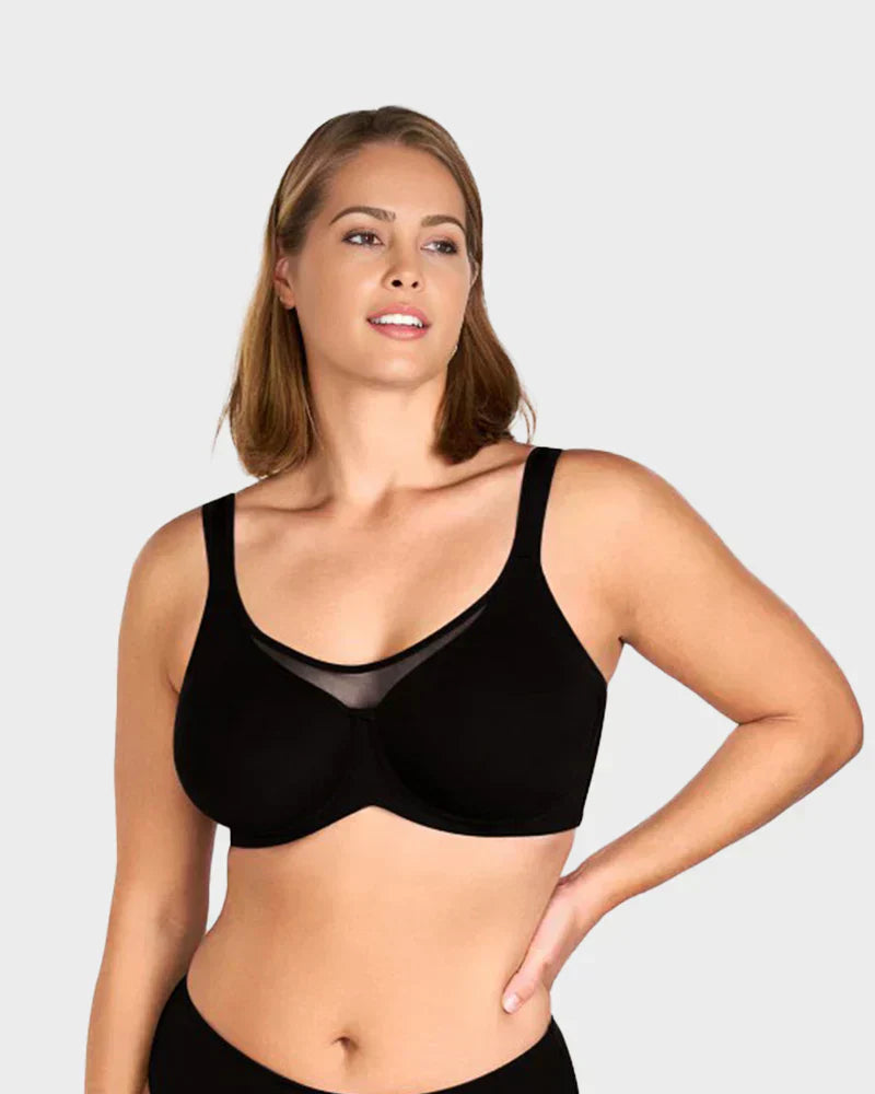 ⏳💐Hot Sale 50% OFF !!🖤Women's Elegant Sheer Full Coverage Non-padded Plus Size Bra