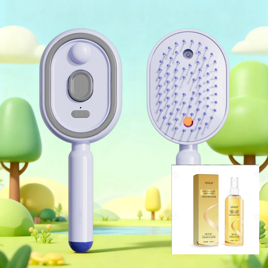 💆‍♀️ SCONTO DEL 50% ORA! 💧 Spray elettrico &  Spazzola massaggiante per capelli – Massaggio rilassante del cuoio capelluto, nebulizzazione fine &  Cura dei capelli lisci: districa, nutre, rilassa ✨