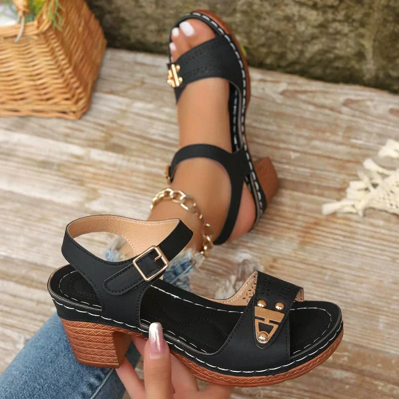 🌸NEW HOT SALE 50% OFF✨Elegant women's sandals with block heels – stylish and comfortable 👡✨