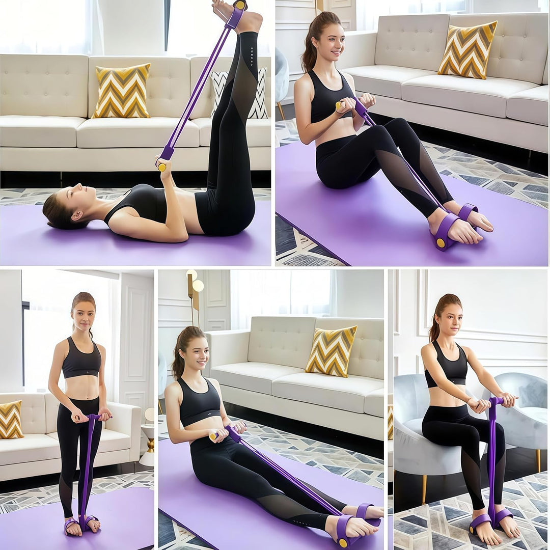 Entrenador de banda de resistencia de pedal multifuncional - Pedal portátil Equipo de ejercicios Gimnasio en casa Máquina de entrenamiento de cuerpo completo, ejercicio de abdominales, yoga, entrenamiento abdominal