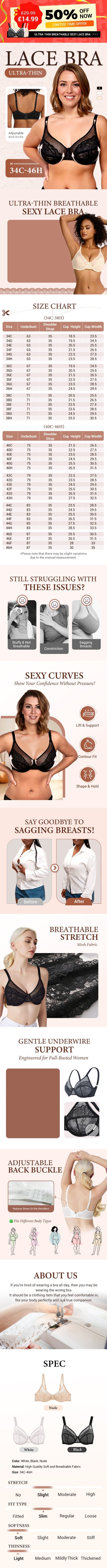 ⏳Ograničeno vrijeme s popustom od 50%💥Minimalistički čipkasti grudnjak s potpunim pokrivanjem