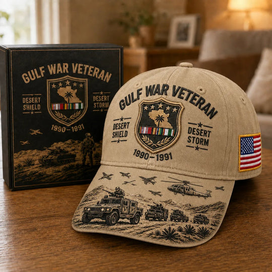 Gulf War Veteran Desert Shield & Desert Storm Commemorative Cap