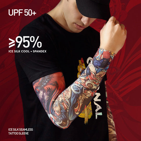 Manica tatuaggio di seta di ghiaccio anti-uv