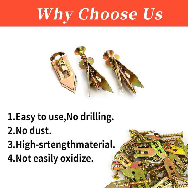 🔥Koop meer, bespaar meer🔥Gipsplaat expansieankers hoge sterkte zinkschroevenset