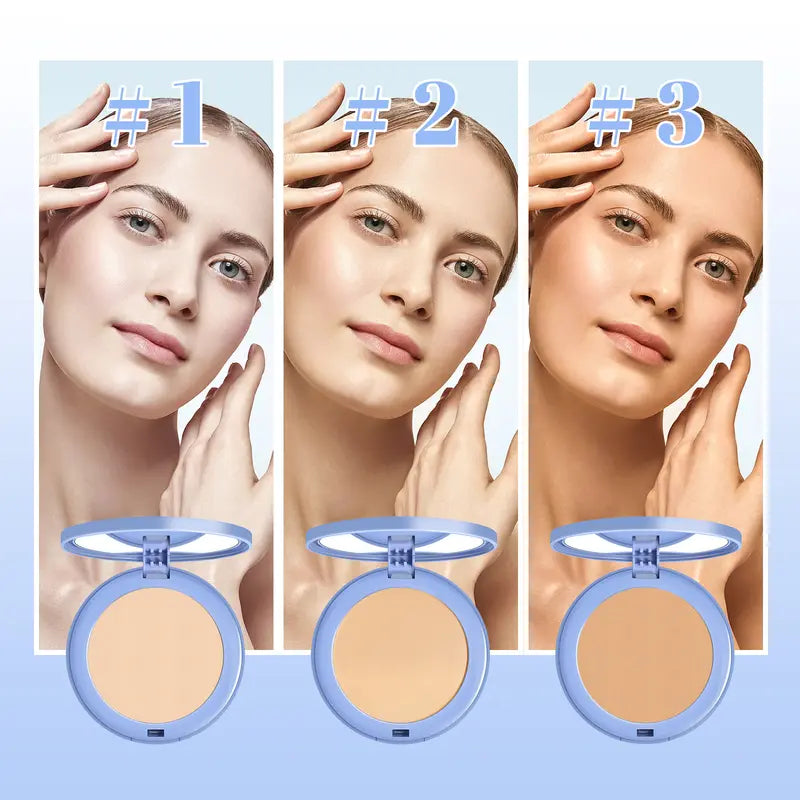 OUHOE Soft Compact Powder Summer Oil Control Bezchybný make-up nastavovací pudr Lehký s pudrovou labutěnkou poskytuje matnou a rovnoměrnou pleť kosmetiky