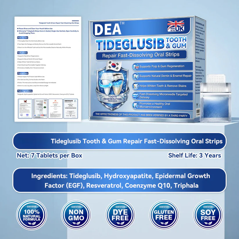 DEA® 🦷 Tideglusib Schnellauflösender Zahn &  Zahnfleischreparaturstreifen 💥🎉