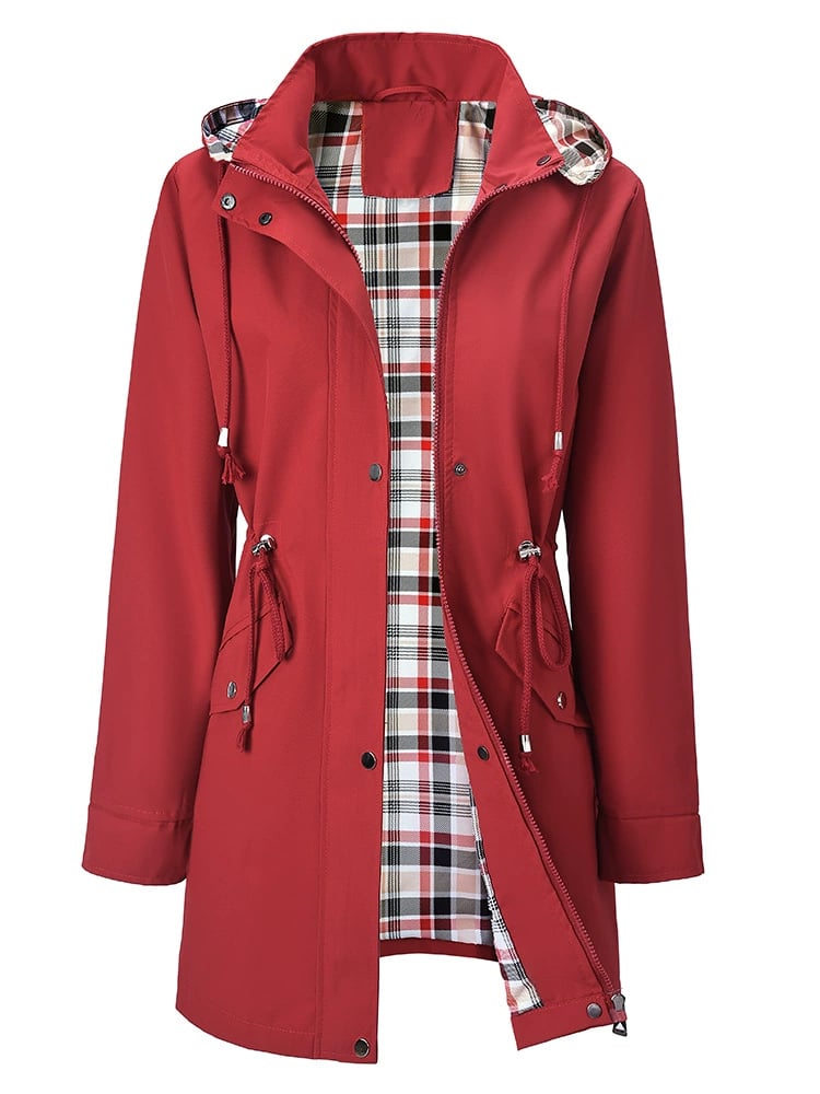 💐60% OFF🌧️🧥Women's Checkered Lining Waterproof Windbreaker