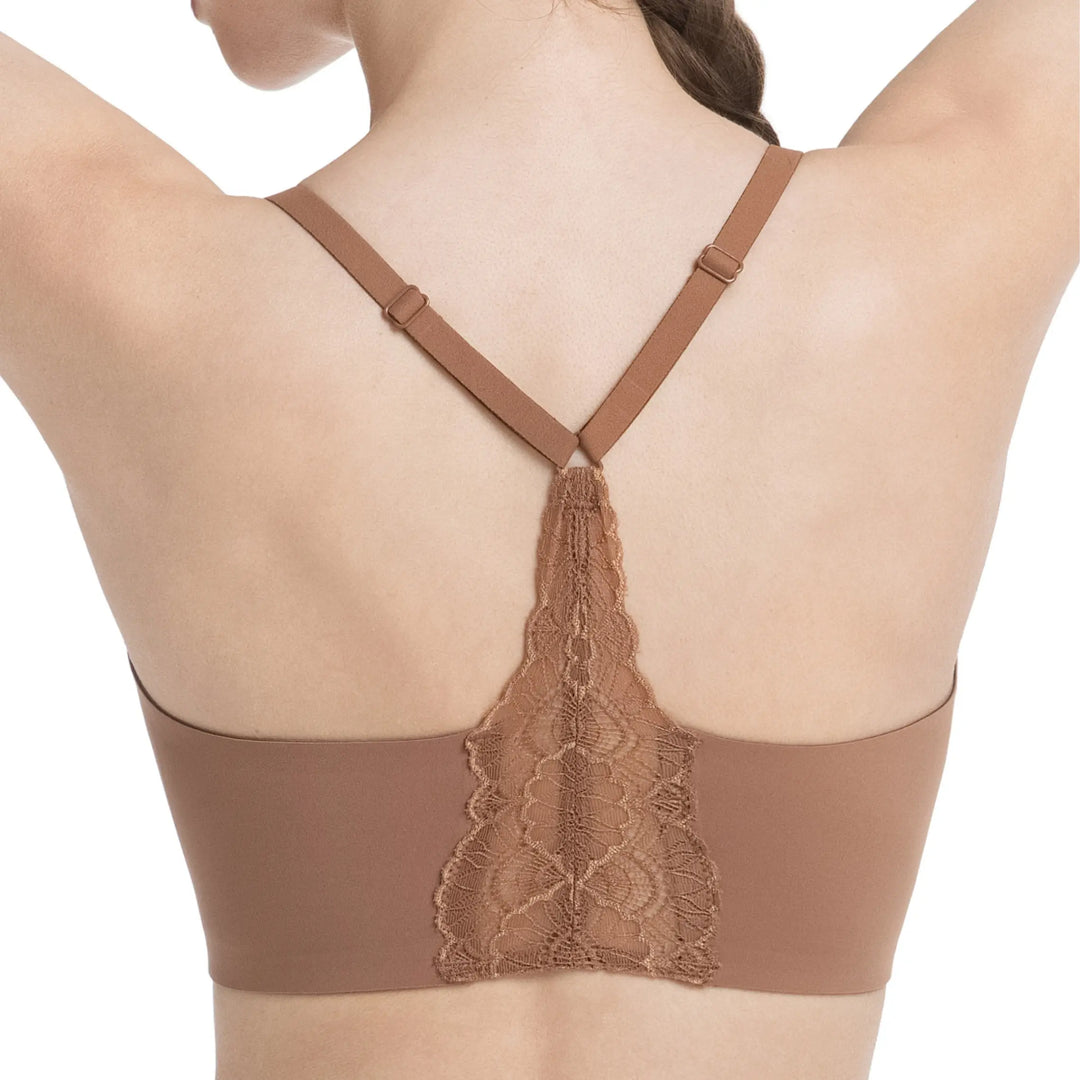 Lusait Lace Jelly Bra Bralettes for Women Pullover Bra Seamless Wireless Deep V Racerback Comfort Padded Everyday Tshirt Bra tiktokshopspringglowup summerwins,summerwins