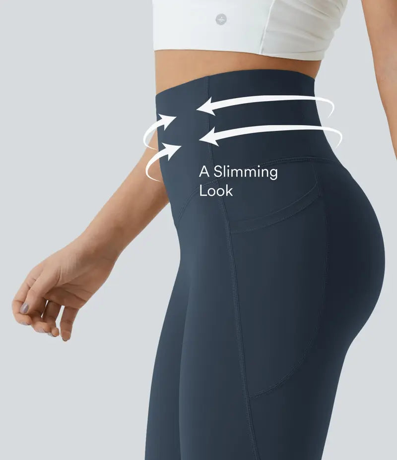 Halara UltraSculpt Højtaljede Scrunch Butt Lifting Mave Control Pocket Shaping Training Leggings