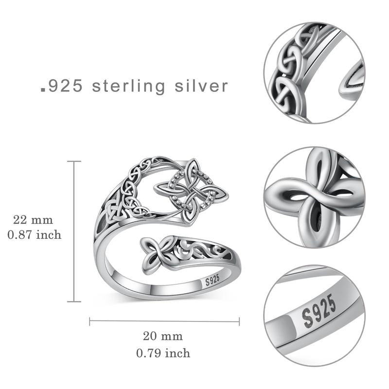 🔥Offener Ring aus keltischem Knoten aus 925er Sterlingsilber