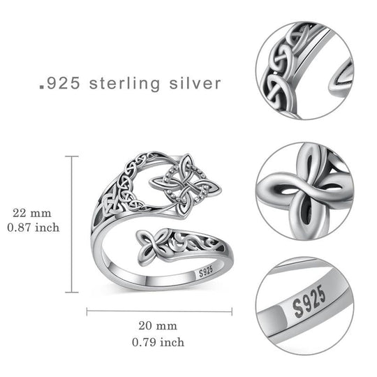 🔥Offener Ring aus keltischem Knoten aus 925er Sterlingsilber