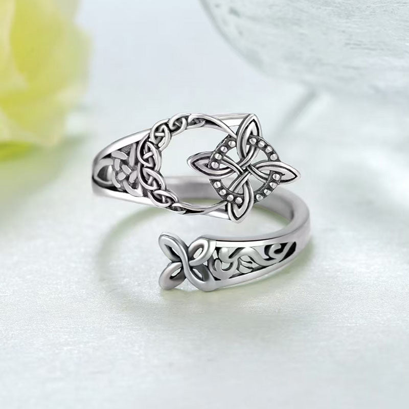 🔥Offener Ring aus keltischem Knoten aus 925er Sterlingsilber
