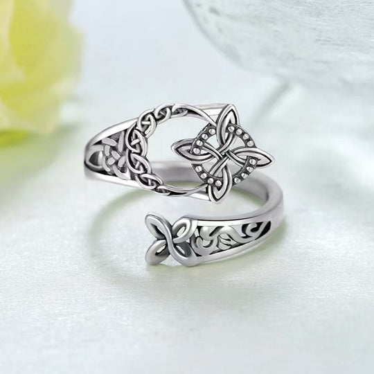 🔥Offener Ring aus keltischem Knoten aus 925er Sterlingsilber