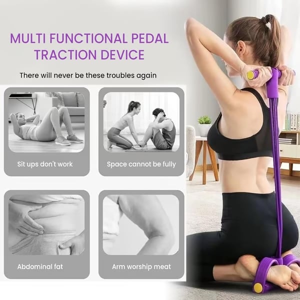 Entrenador de banda de resistencia de pedal multifuncional - Pedal portátil Equipo de ejercicios Gimnasio en casa Máquina de entrenamiento de cuerpo completo, ejercicio de abdominales, yoga, entrenamiento abdominal