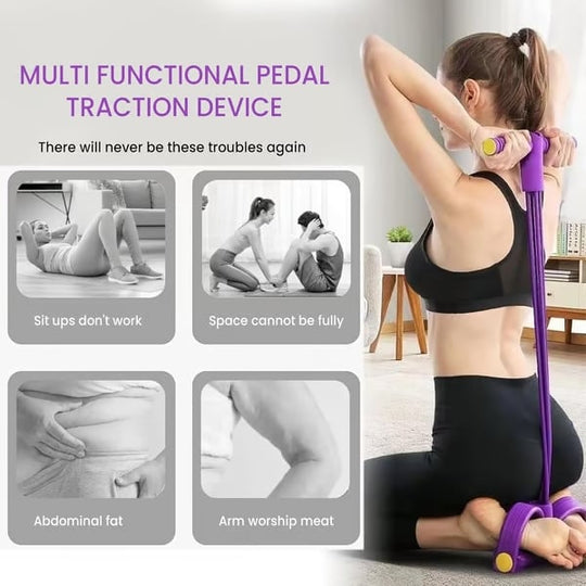 Entrenador de banda de resistencia de pedal multifuncional - Pedal portátil Equipo de ejercicios Gimnasio en casa Máquina de entrenamiento de cuerpo completo, ejercicio de abdominales, yoga, entrenamiento abdominal