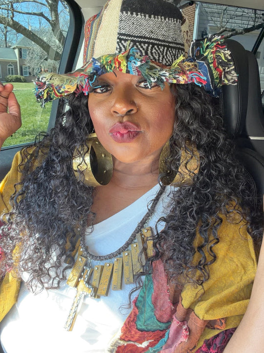 Frayed Patchwork Bucket Hat(Shapeable Brim One-of-a-Kind Style)