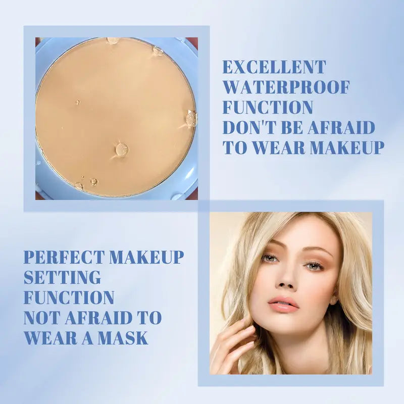 OUHOE Soft Compact Powder Summer Oil Control Bezchybný make-up nastavovací pudr Lehký s pudrovou labutěnkou poskytuje matnou a rovnoměrnou pleť kosmetiky