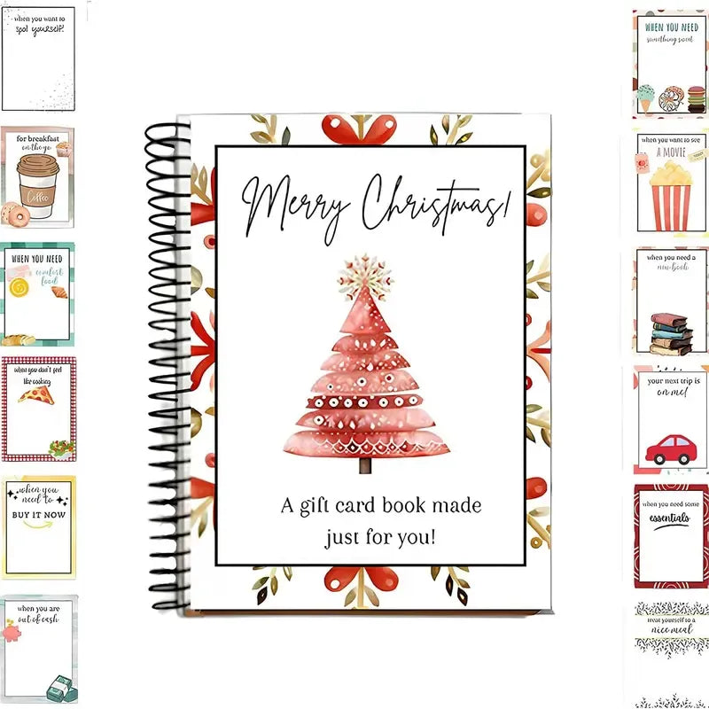 🔥🎁70% OFF!!!-Ready for Christmas!🎅Christmas Gift Card Booklet -👍DIY Spiral-Bound Christmas Gift Card Holder Book