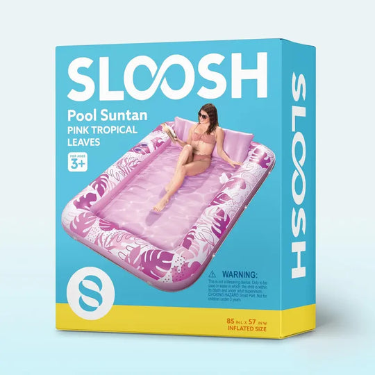 Sloosh-L/XL Inflatable Tanning Pool Lounge Float With Cup Holder, 70“X46”/85″ x 57″ Extra Large Pool Floats Adult with Pillow, 4 in 1 Suntan Tub Raft Floatie, Sunbathing Bed Lounge for Water Blow Up Kids Ball Pit Party Gifts, inflatable Sofa Swimming