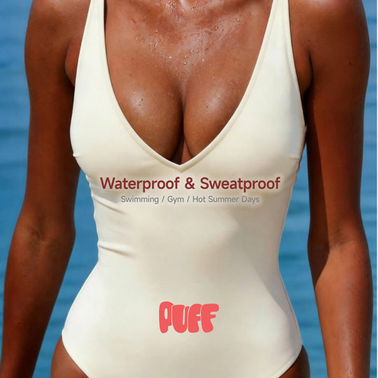 PUFF Sticky Bra – No.1 Push-up Sticky Bra, Waterproof & Sweat-proof Invisible Bra, Reusable Silicone Adhesive Bra for Women, Includes Storage Board & Replaceable Pads