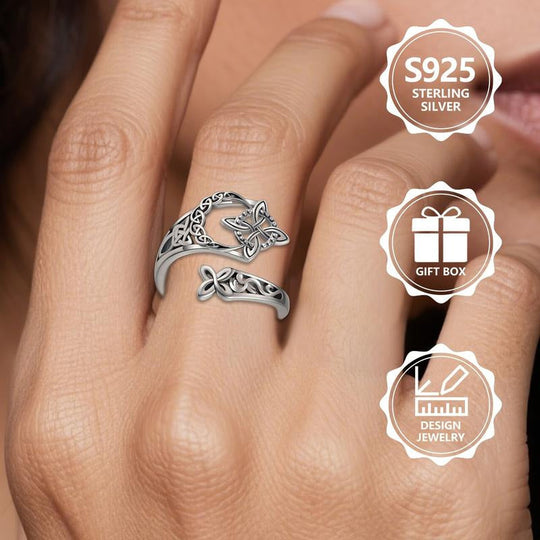 🔥Offener Ring aus keltischem Knoten aus 925er Sterlingsilber