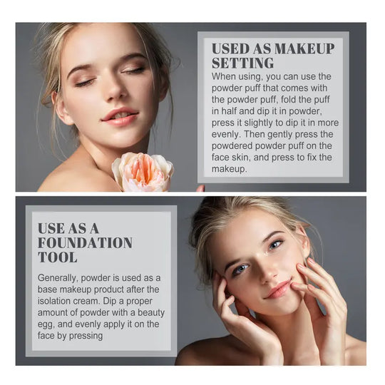 OUHOE Soft Compact Powder Summer Oil Control Bezchybný make-up nastavovací pudr Lehký s pudrovou labutěnkou poskytuje matnou a rovnoměrnou pleť kosmetiky