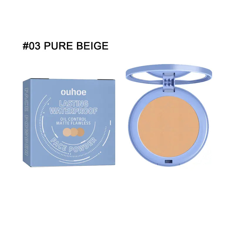 OUHOE Soft Compact Powder Summer Oil Control Bezchybný make-up nastavovací pudr Lehký s pudrovou labutěnkou poskytuje matnou a rovnoměrnou pleť kosmetiky