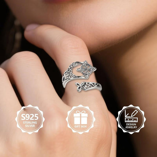 🔥Offener Ring aus keltischem Knoten aus 925er Sterlingsilber