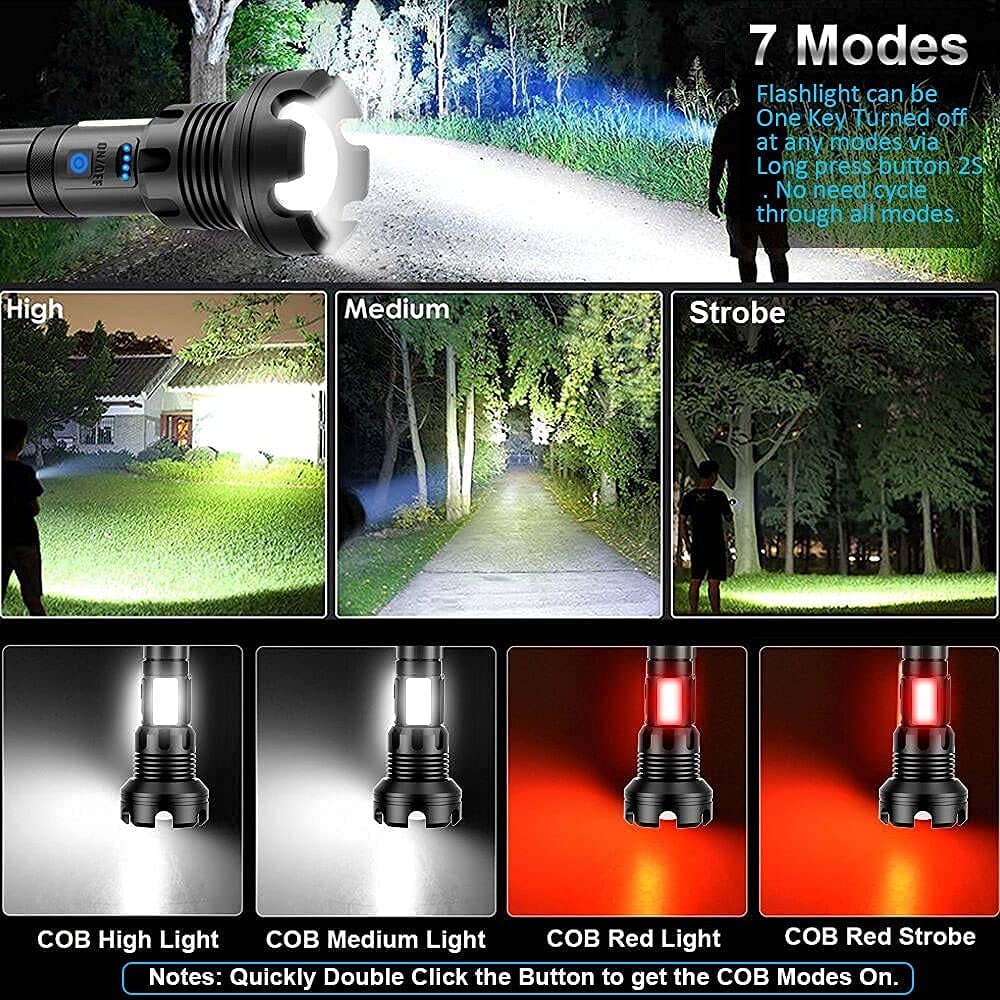 LED Rechargeable Tactical Laser Flashlight 160000 High Lumens