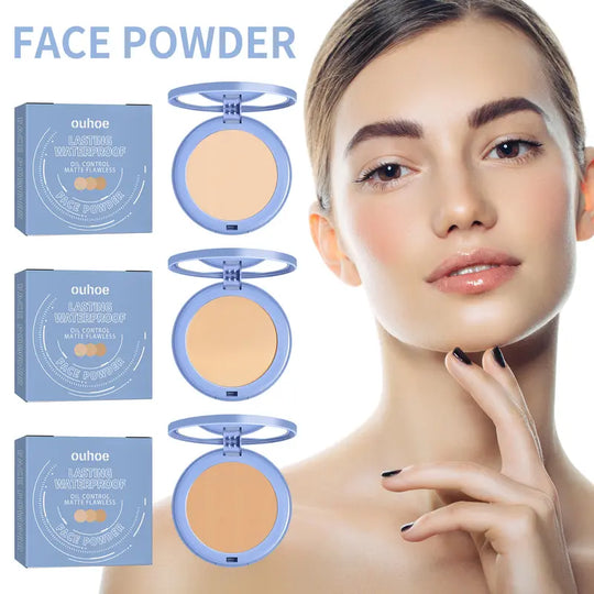 OUHOE Soft Compact Powder Summer Oil Control Bezchybný make-up nastavovací pudr Lehký s pudrovou labutěnkou poskytuje matnou a rovnoměrnou pleť kosmetiky