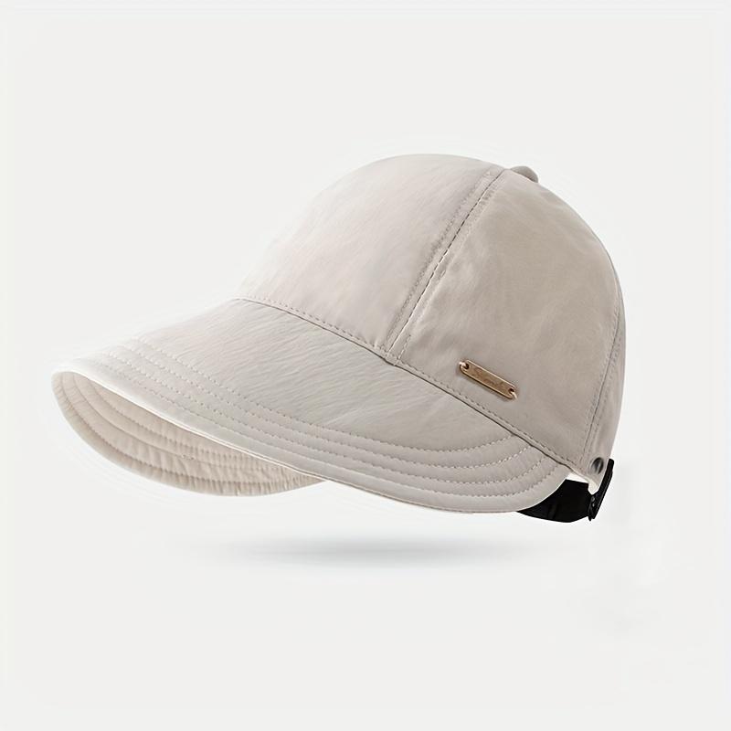 Women's Wide Brim Sun Visor Hat - UPF 50+ Open Top Cap for Ponytails, Golf, and Beach