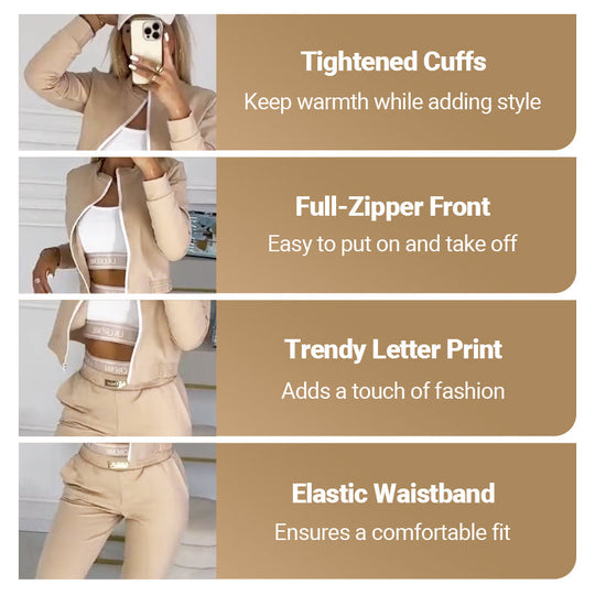 🎉Tuta da donna con zip, 3 pezzi😍 | Tuta Cloud | Elasticizzato in 4 direzioni + antipiega