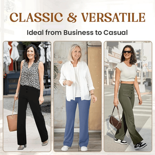 💖SALDI 2025 NUOVI MODELLI 50% DI SCONTO💷Pantaloni elasticizzati casual a vita alta da donna