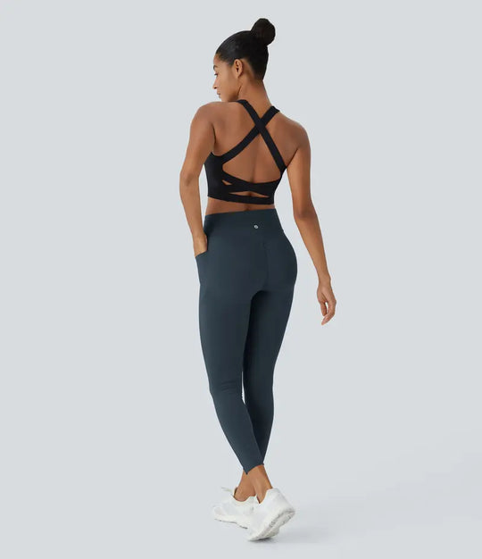 Halara UltraSculpt Højtaljede Scrunch Butt Lifting Mave Control Pocket Shaping Training Leggings