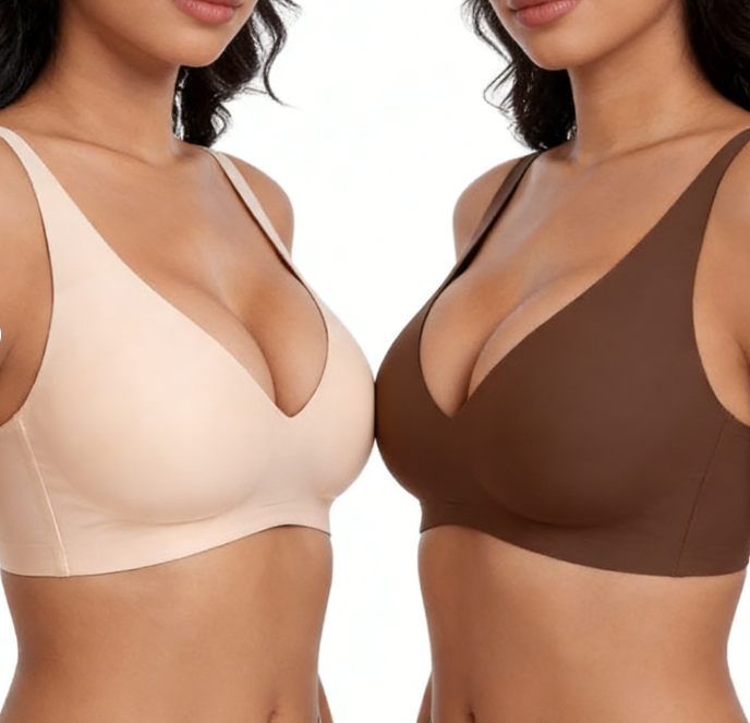 💕Jelly Wireless Womens Comfortable Wireless Bras Push Up Bralettes Seamless Tshirts Bras Deep V Everyday Bras