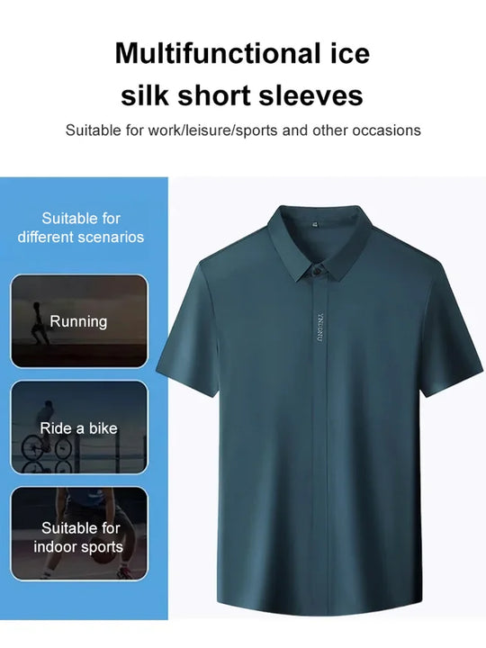 🔥Nieuwe aankomsten🔥Heren Ice Silk Snel drogend Business Overhemd