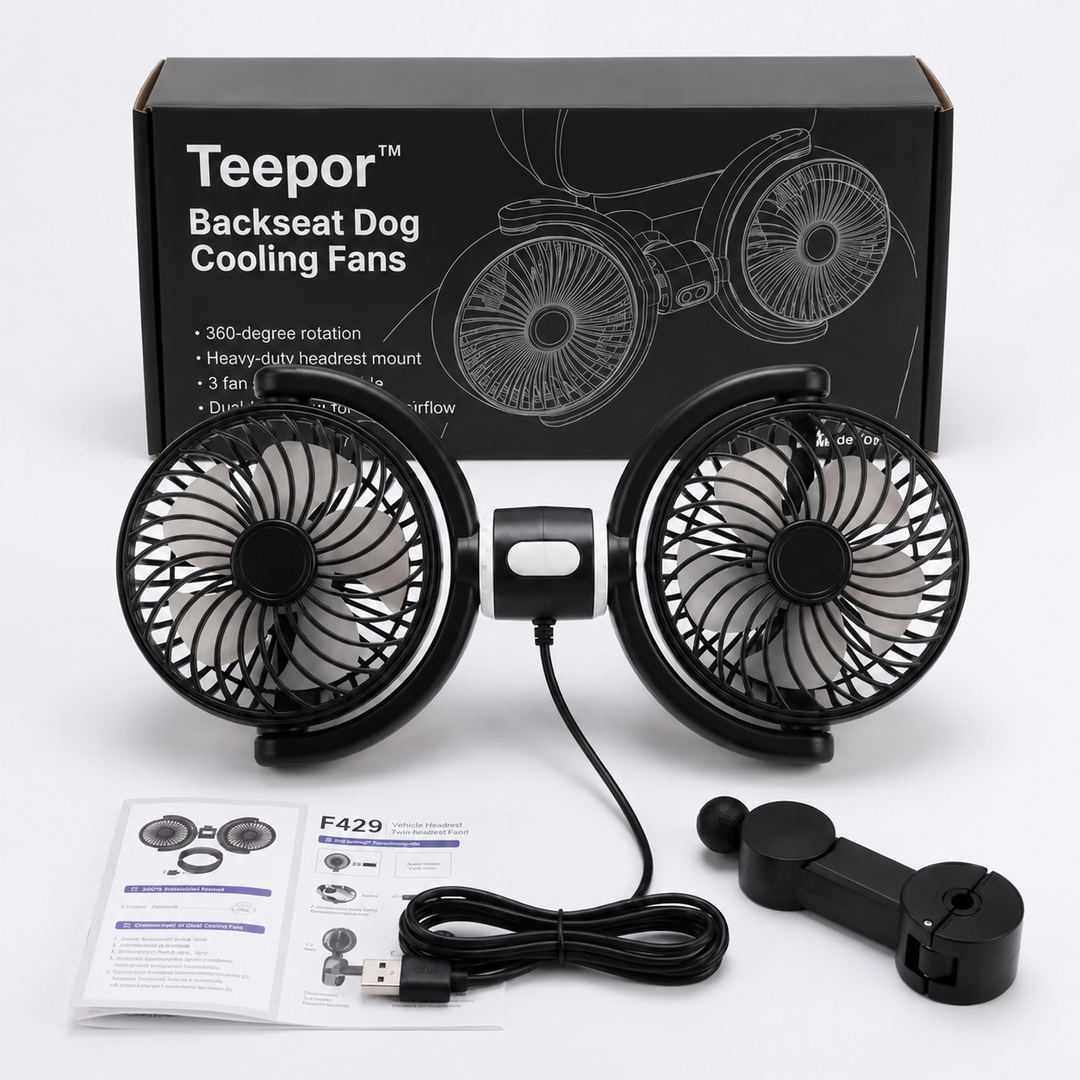 Teepor™ Backseat Dog Cooling Fans (USB-A)