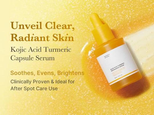 Kojic Acid Gurkemeje Power Duo til ansigt & krop | Ideel til urolig hud & brug efter pletpleje | Beroligende & beroligende med Kojic Acid, Gurkemeje, Niacinamid