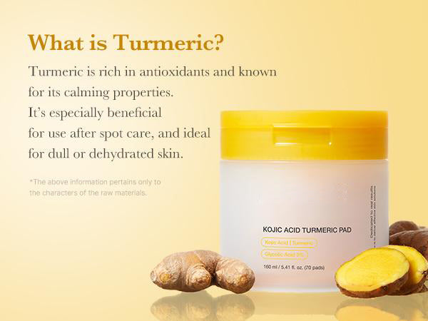 Kojic Acid Gurkemeje Power Duo til ansigt & krop | Ideel til urolig hud & brug efter pletpleje | Beroligende & beroligende med Kojic Acid, Gurkemeje, Niacinamid