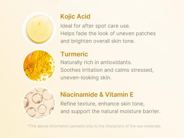 Kojic Acid Gurkemeje Power Duo til ansigt & krop | Ideel til urolig hud & brug efter pletpleje | Beroligende & beroligende med Kojic Acid, Gurkemeje, Niacinamid